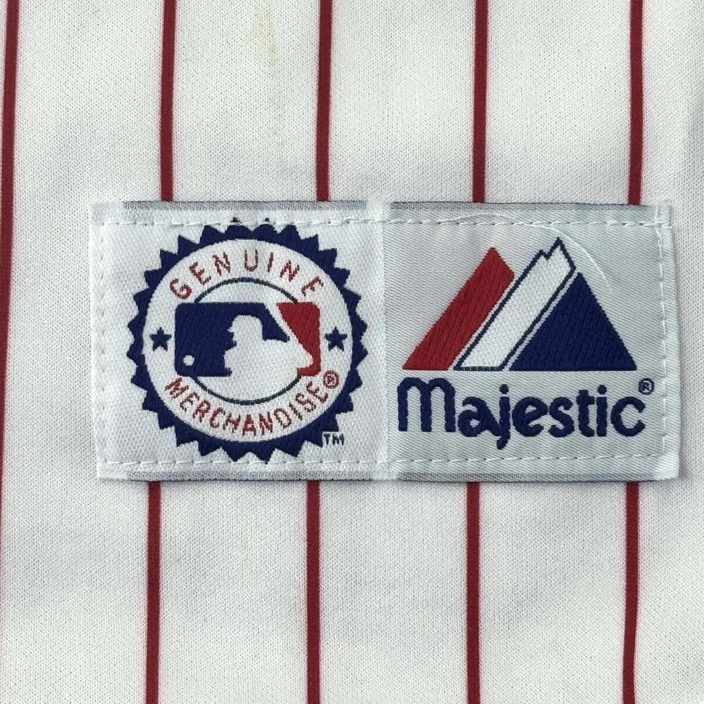 Cincinatti Reds # 3 Throwback‎ Majestic Pin Striped MLB Jersey Size Small 42
